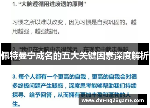 佩特曼宁成名的五大关键因素深度解析