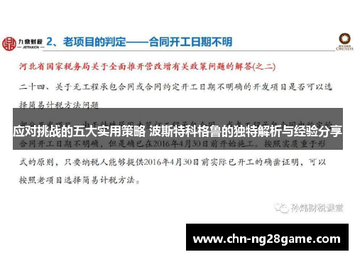 应对挑战的五大实用策略 波斯特科格鲁的独特解析与经验分享 应对挑战的五大实用策略 波斯特科格鲁的独特解析与经验分享